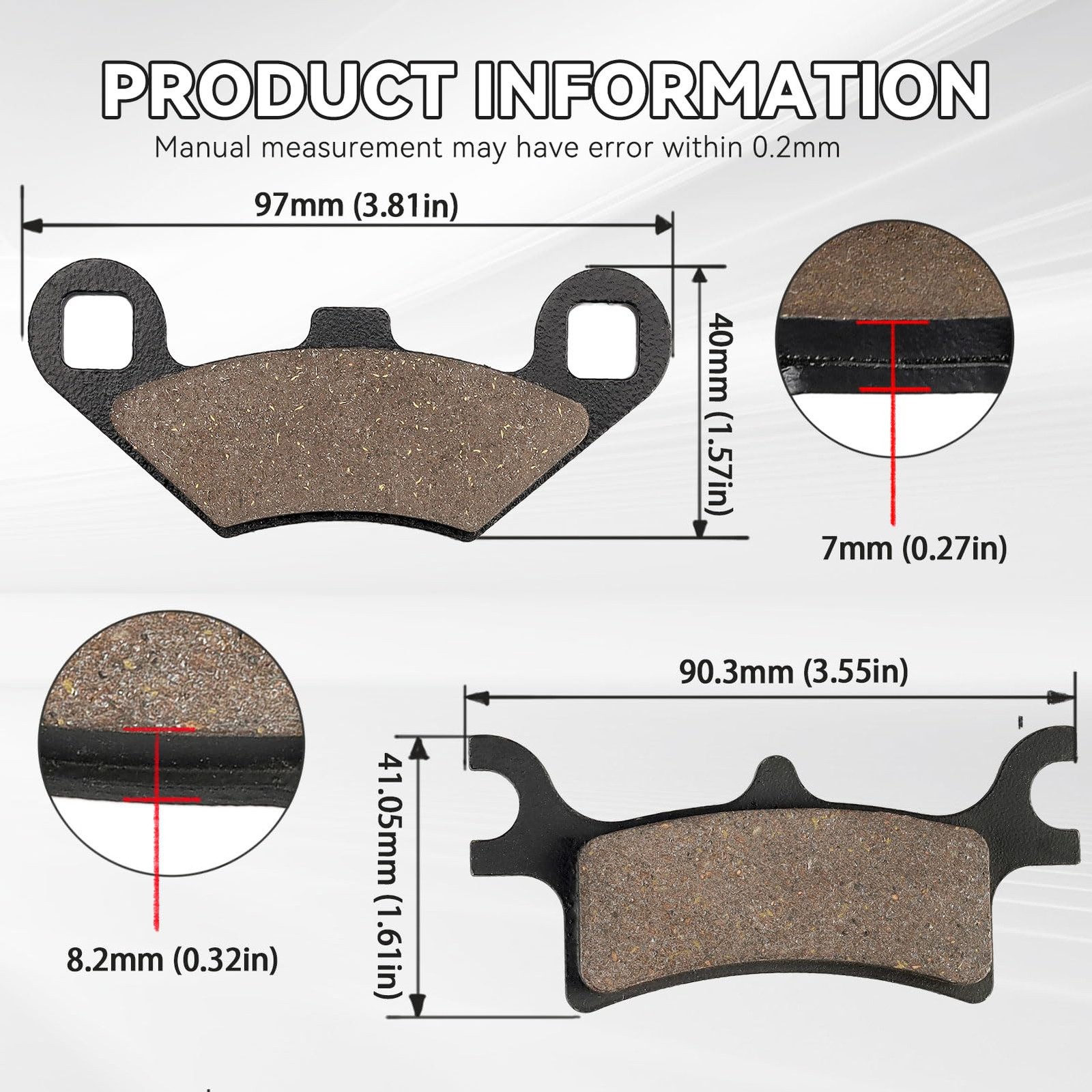 Kabing Front Rear Brake Pads for Polaris Sportsman 450 500 700 800 4×4…