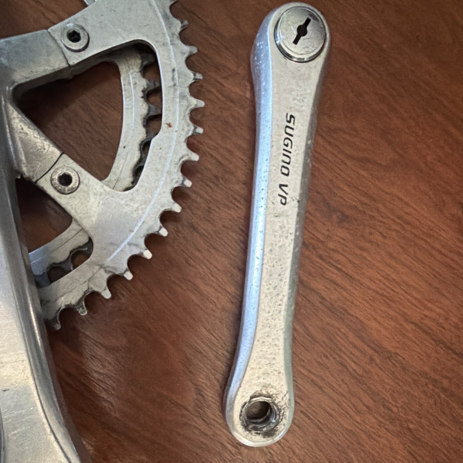 Sugino VP Double Chainring Crankset Square Taper 170mm Silver Road Bike