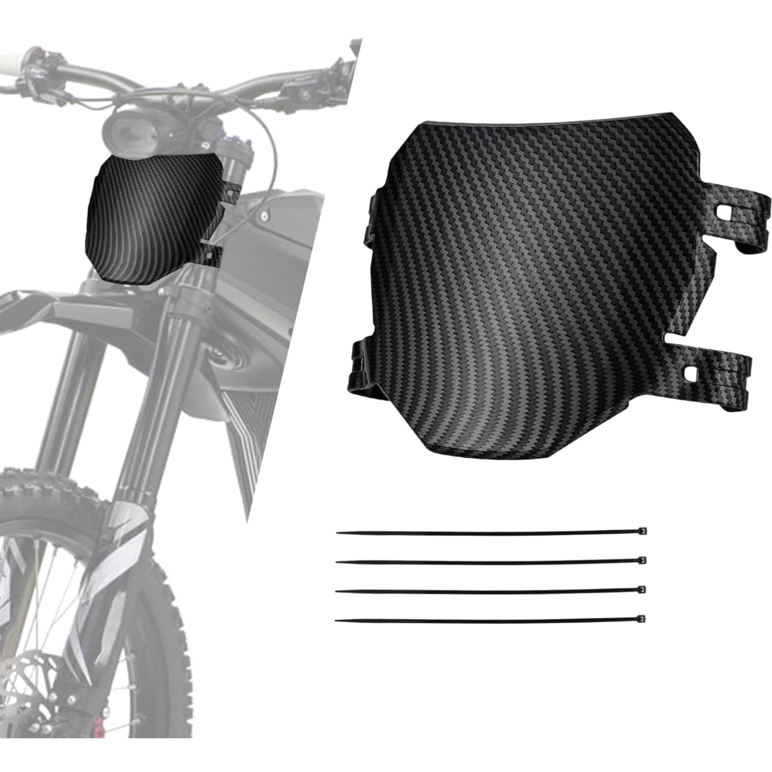 Front Number Plate 8.78″x6.69″ Imitation Carbon Fiber Motorcycle