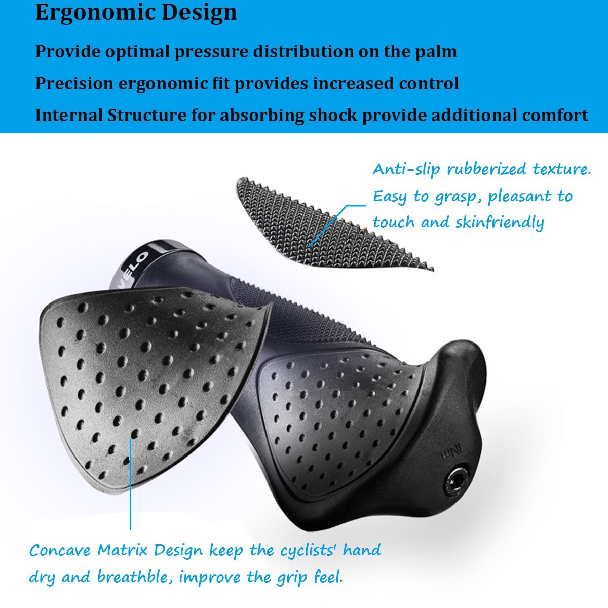 Ergonomic Anatomic Handlebar Grip Triple Density 2.75 inches x 5.5″, Standard