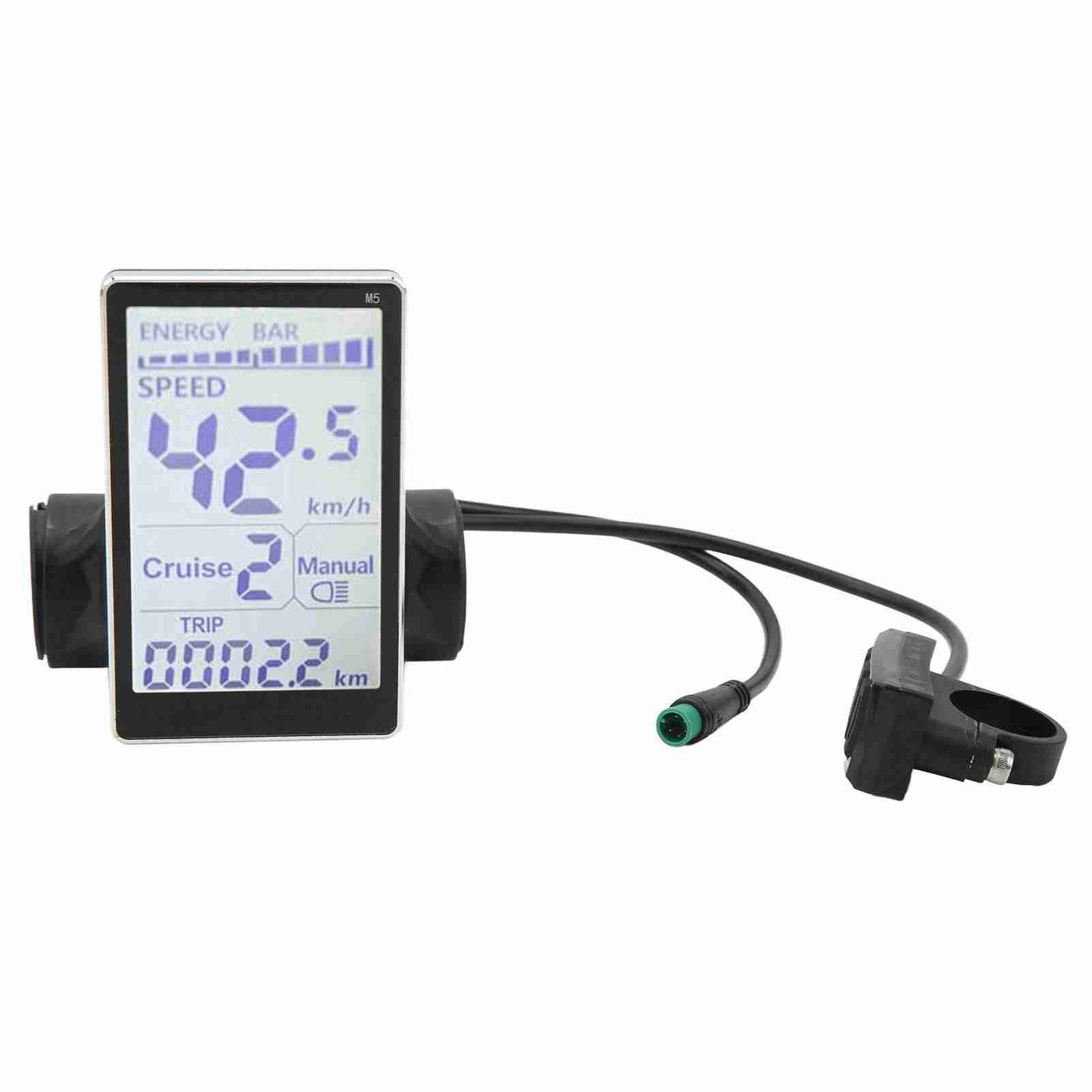 Electric Bike LCD Display Meter Control Panel 24V 36V 48V 60V Speedometer 5 Pin