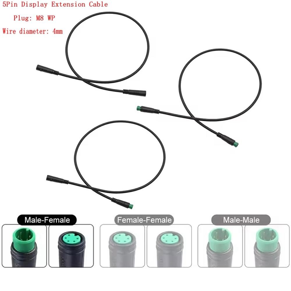 Ebike Display Extension Cable Female to Male/Female to Female/Male to Male 5 Pin