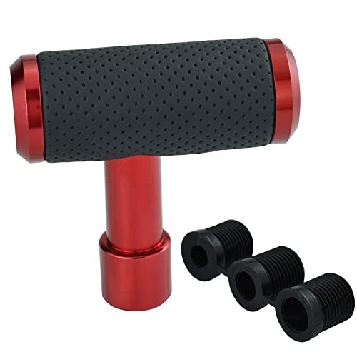 T Shifter Knob Leather Shift Knob Gear Shift Stick Head for Most Manual Red