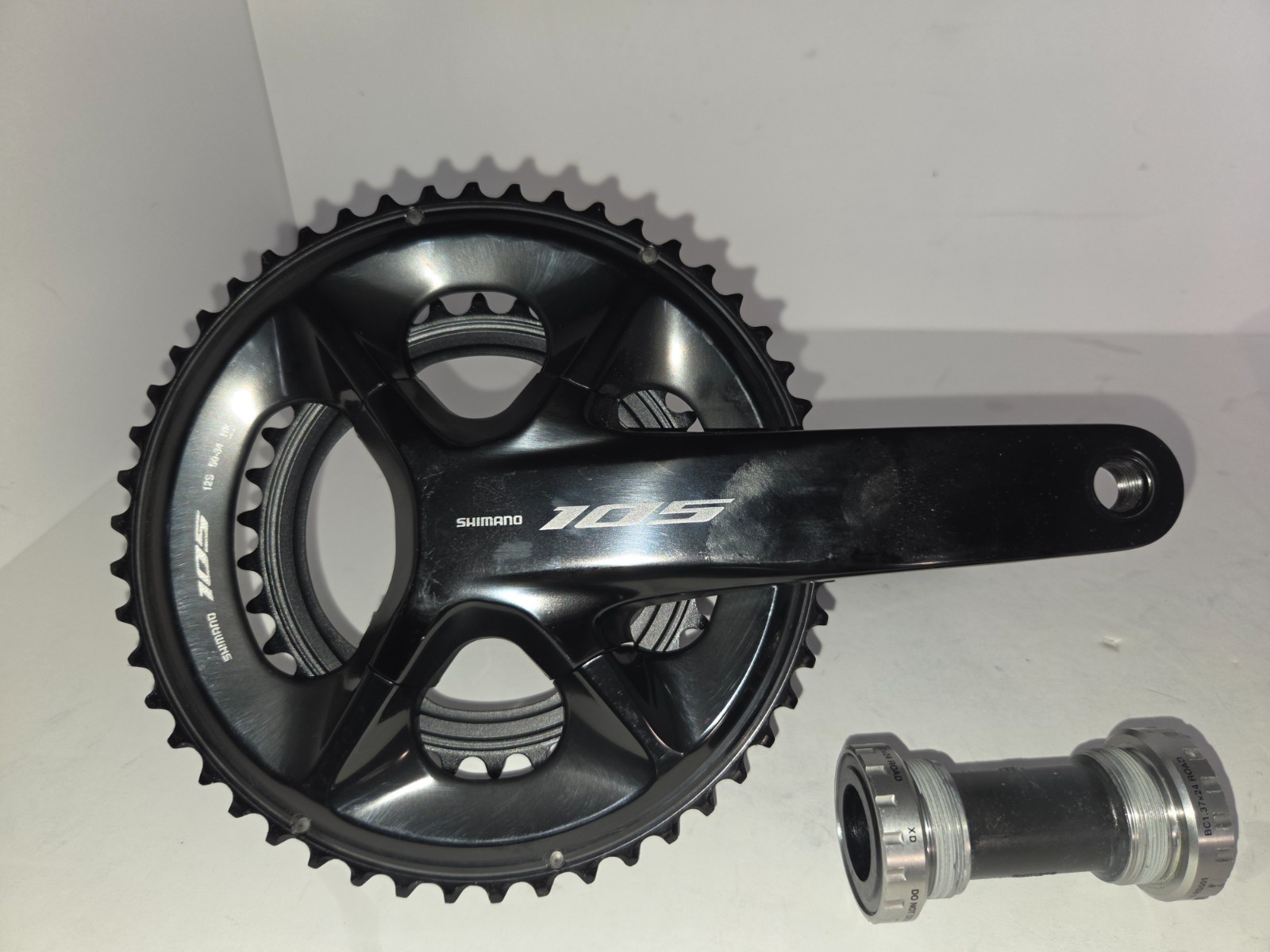 NEW TAKEOFF SHIMANO 105 50-34T 12s CRANK SET WITH NEW 68mm BOTTOM BRACKET