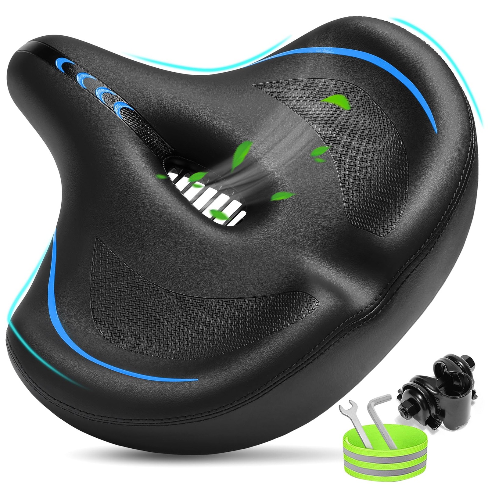 Asiento De Bicicleta Extra Ancho Acolchado Para Ejercicio Y Ciudad Pro
