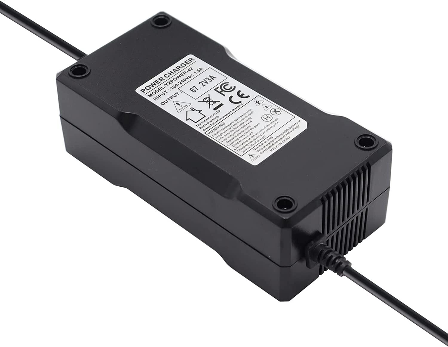67.2V 3A Lithium Battery Charger IEC Connector Electric Bike Scooter Charger