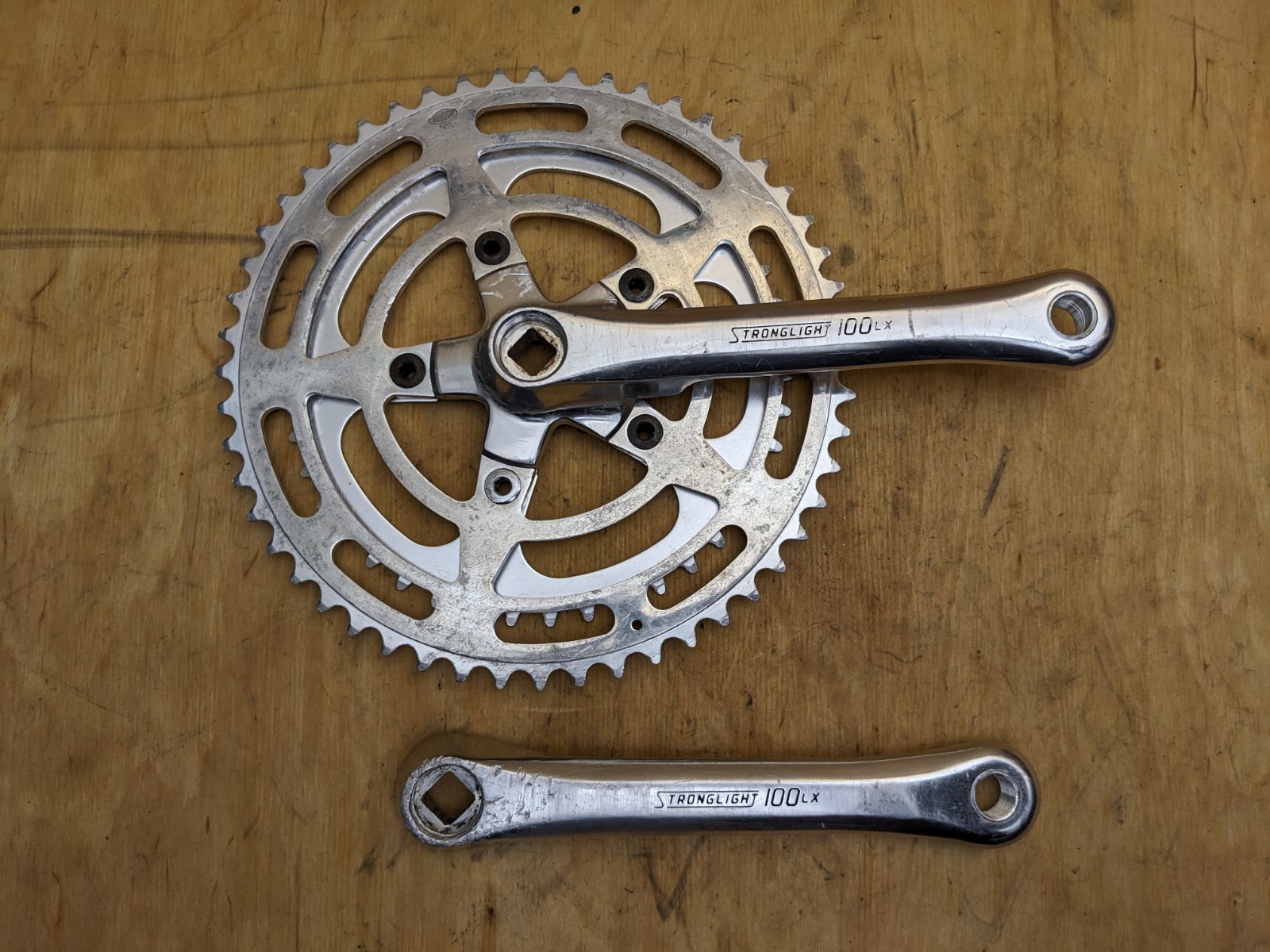 Vintage Stronglight 100 LX 170mm Drive Side Crank Arm Double 86 BCD 9/16 Pedal
