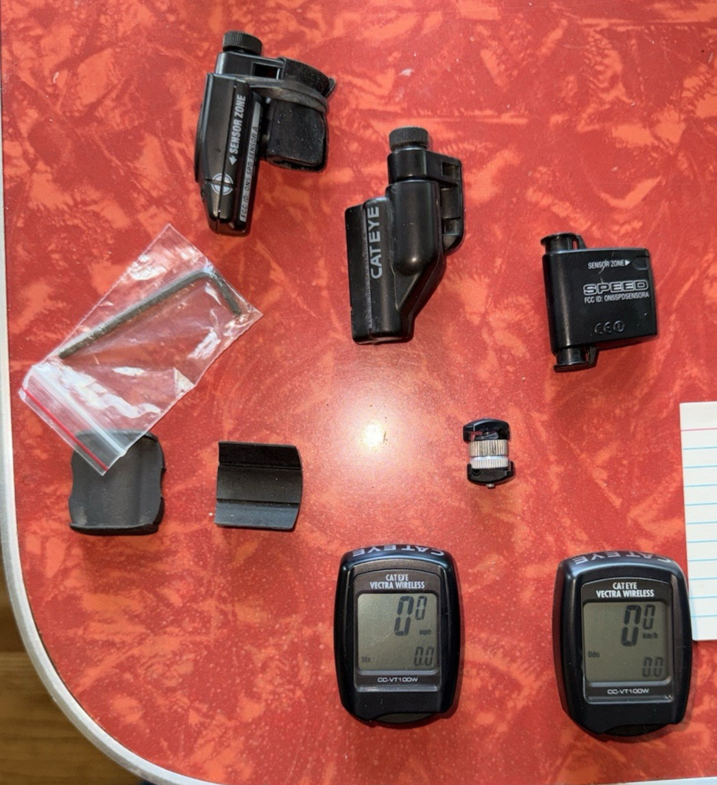 (5) Cateye Vectra CC-vt100w Parts Wireless speedometer