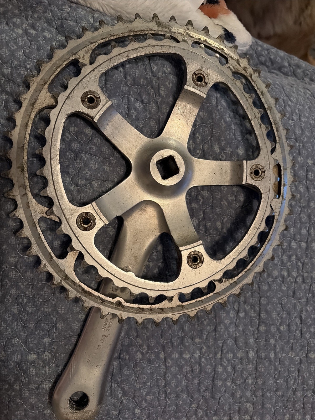 Vintage Shimano 600 6400 Tri Color Double Crankset – 53/39 170mm – Used Biopace