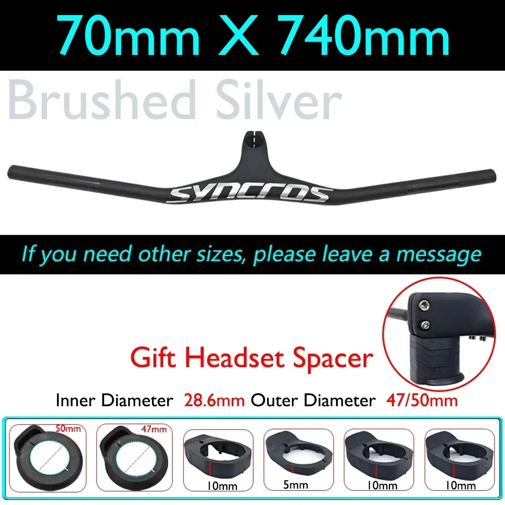 28.6mm Clamp 70/80/90mm -17°Degree Carbon Fiber MTB Bicycle Integrated Handlebar