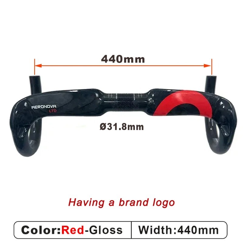 Road Bicycle Carbon Handlebar 31.8mm 380-440mm Width Breaking Wind Bent Bar