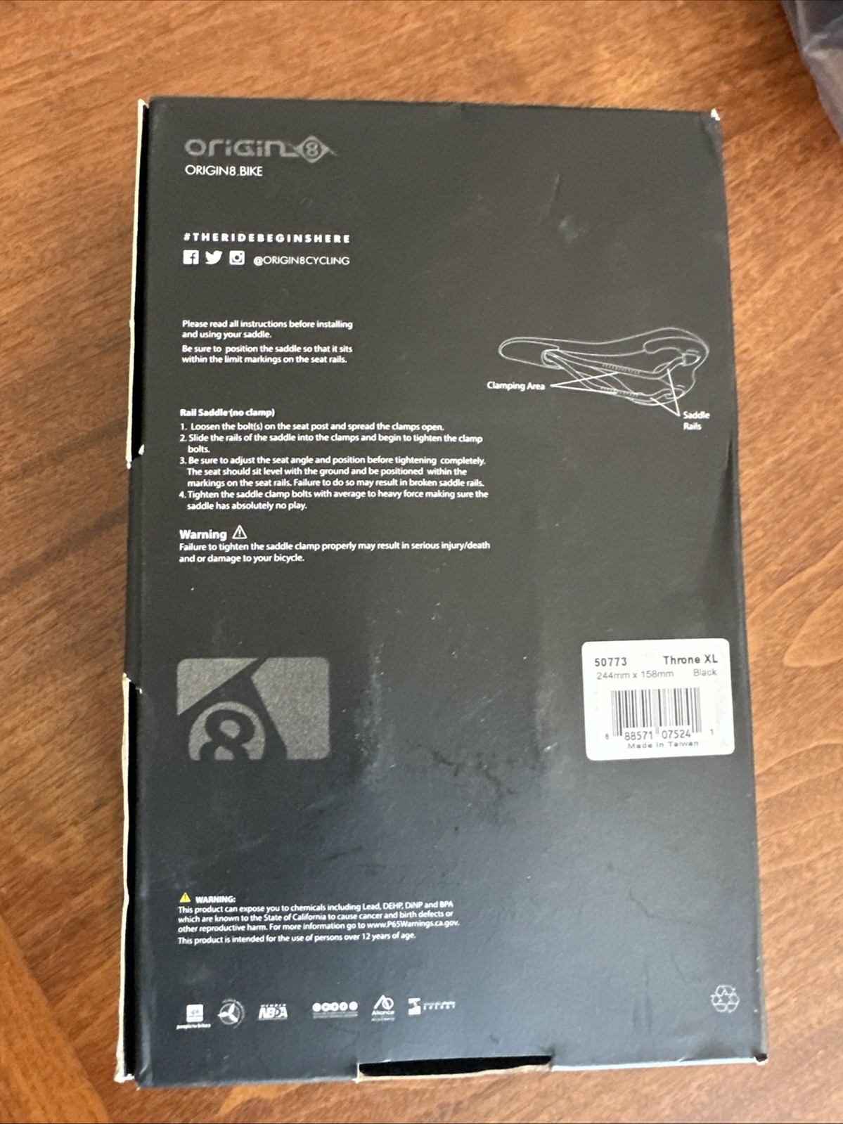 Origin8 Throne XL Saddle, 244mm x 158mm Black