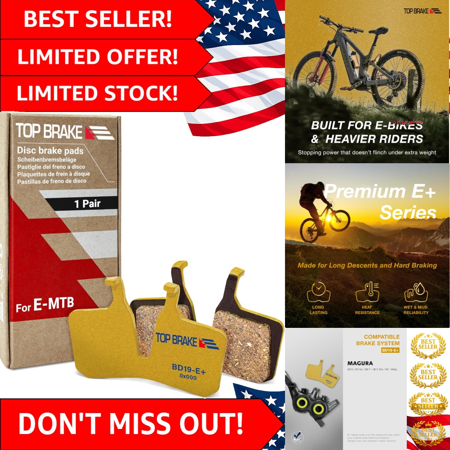 Disc Bike Brake Pads Compatible with MAGURA MT5 MT5e MT7 MT7 PRO MT Thirty | …