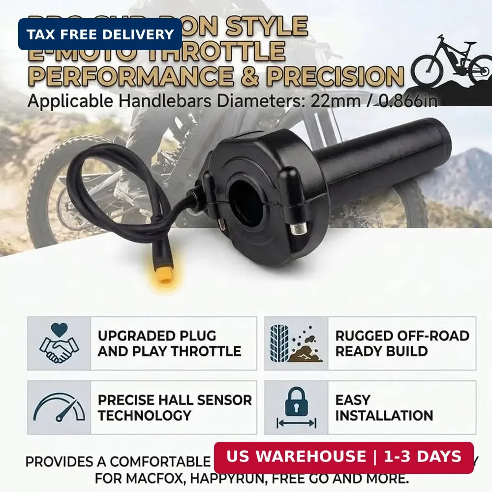 Ebike Full Twist Throttle with Rolling Bearing, Surron Style 3-Pin Waterproof Gr