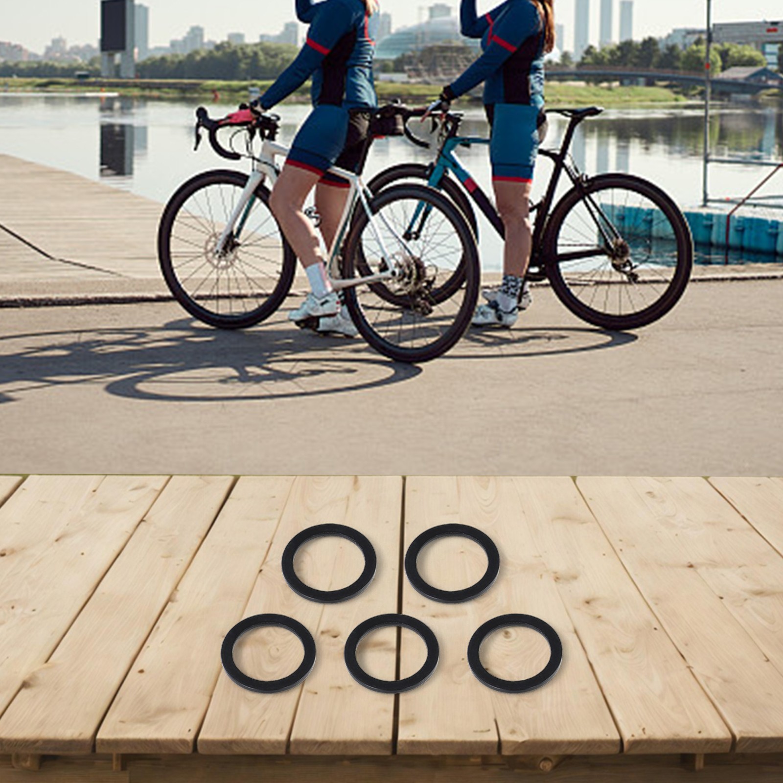 Bike Chainring Washer 32x24x1mm Lightweight Design with Aluminum Alloy Material