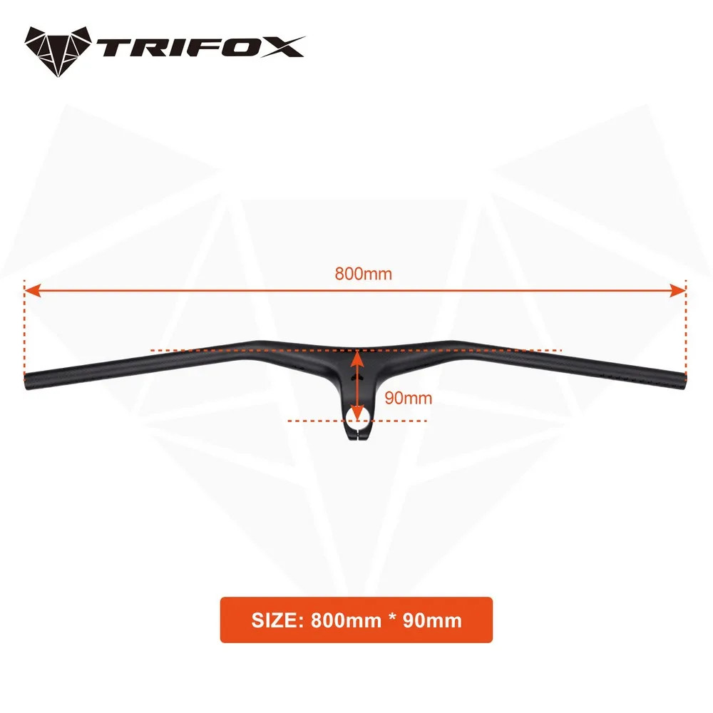 Angle-17° MTB Bicycle One-shaped Integrated Handlebar Stem 3K Matte 600-800mm