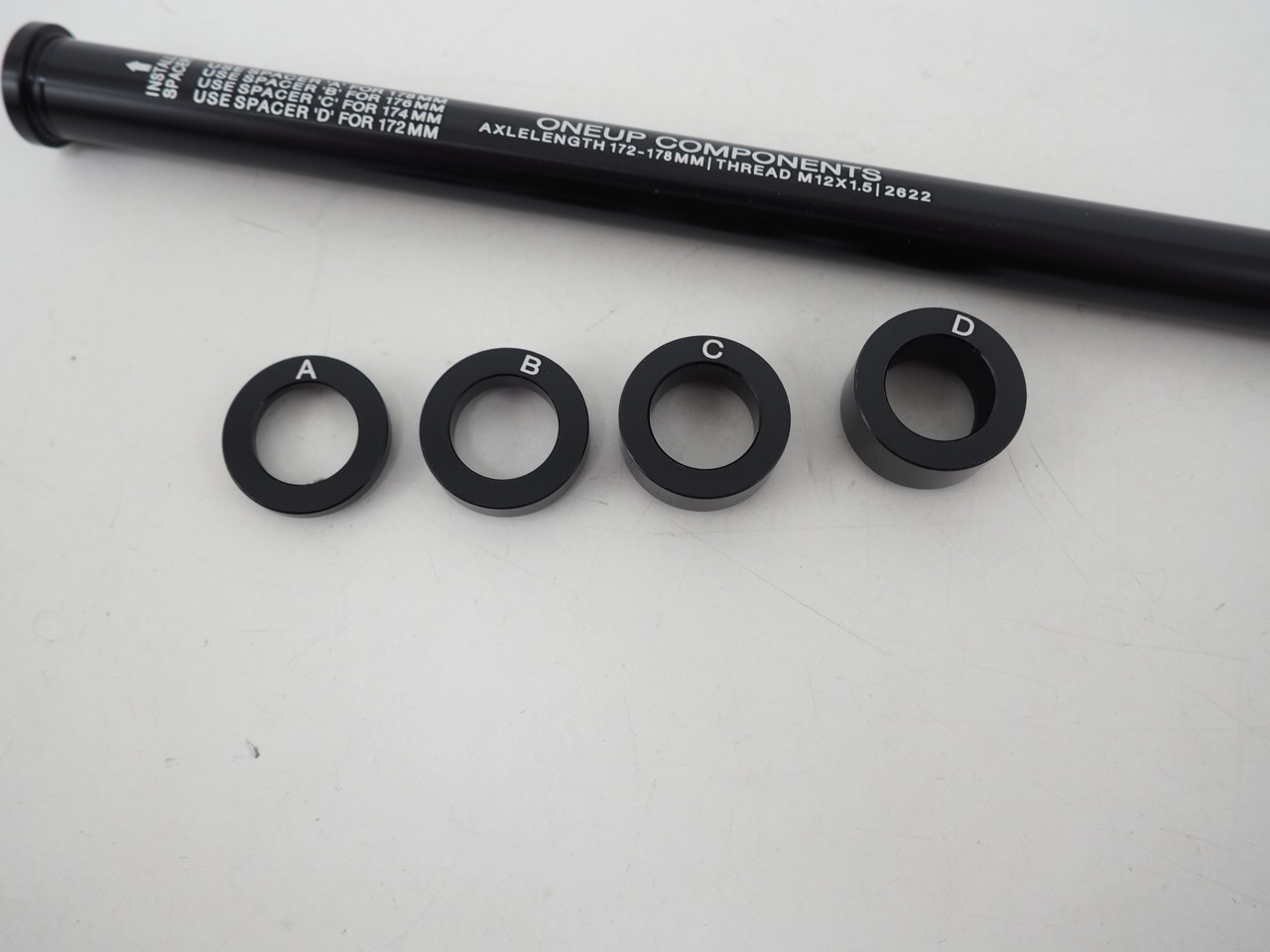 NEW! OneUp Rear Mountain Bike Axle 174-180mm M12x1.75 Black