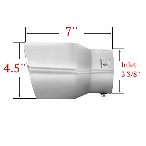 Exhaust Tip, 2.5-3 inch inlet adjustable,Fit 2.5»/2.75»/3» Outer Chrome