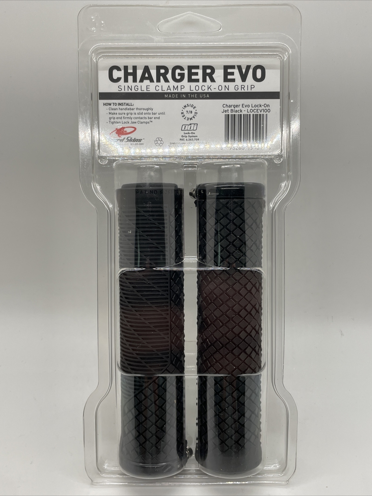 Lizard Skins Charger Evo Single Clamp Lock On Grips 136mm 90gms Medium Jet Black