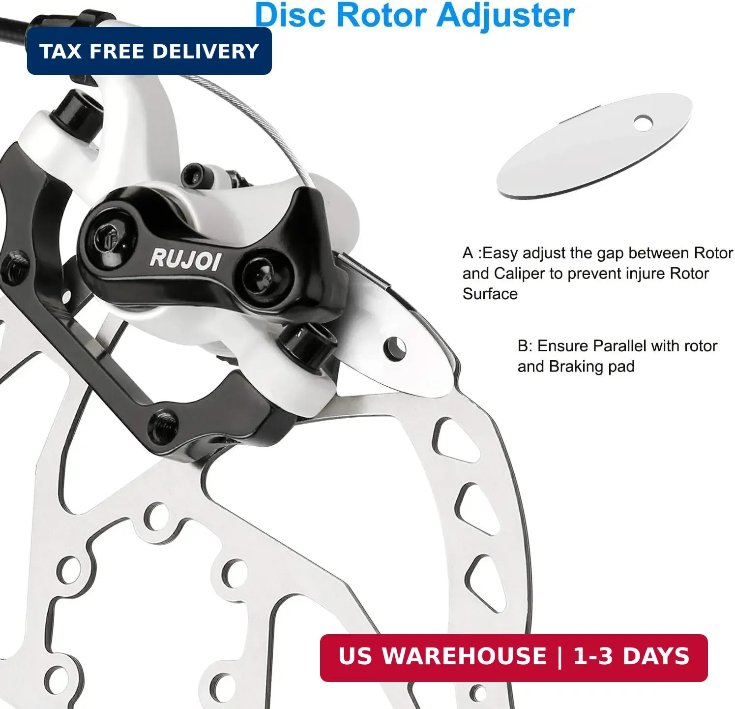 Bike Disc Brake Kit, Aluminum Front and Rear Caliper, 160mm Rotor, Mechanic Tool