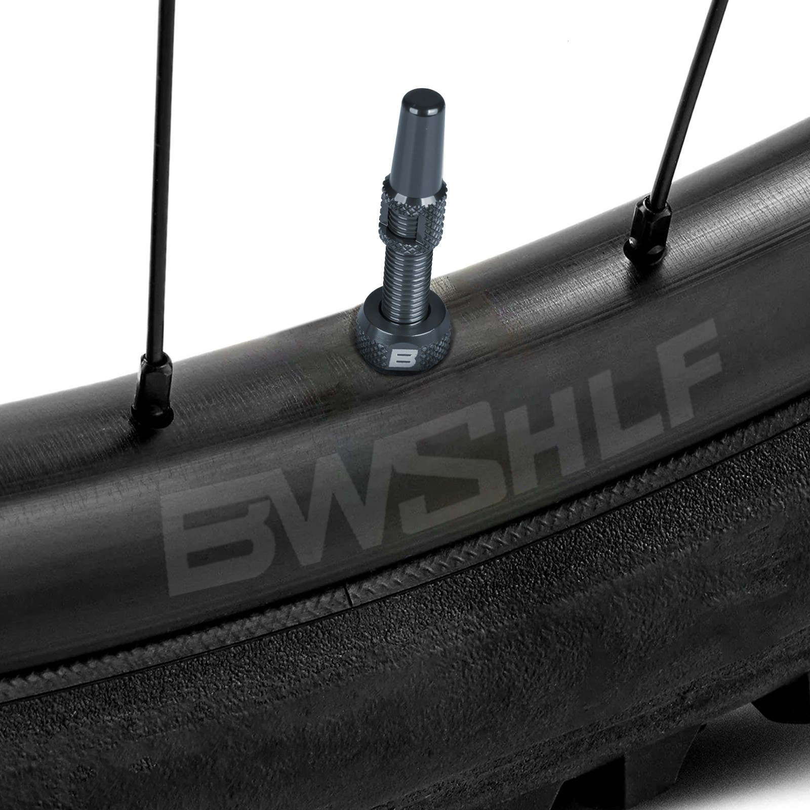 BWSHLF Bicycle Tubeless Aluminum Presta Valve Stem 40/44/55/60/65/80/100mm Gray