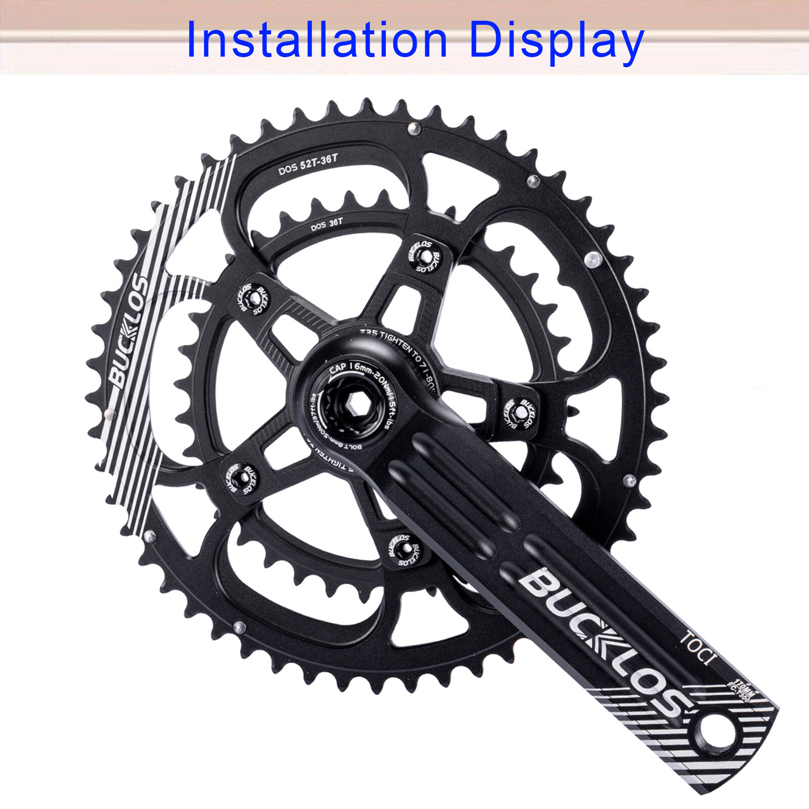 110BCD Double Chainring 34 36 39 50 53 53T Road Bike Round Chain Ring For 8-11S