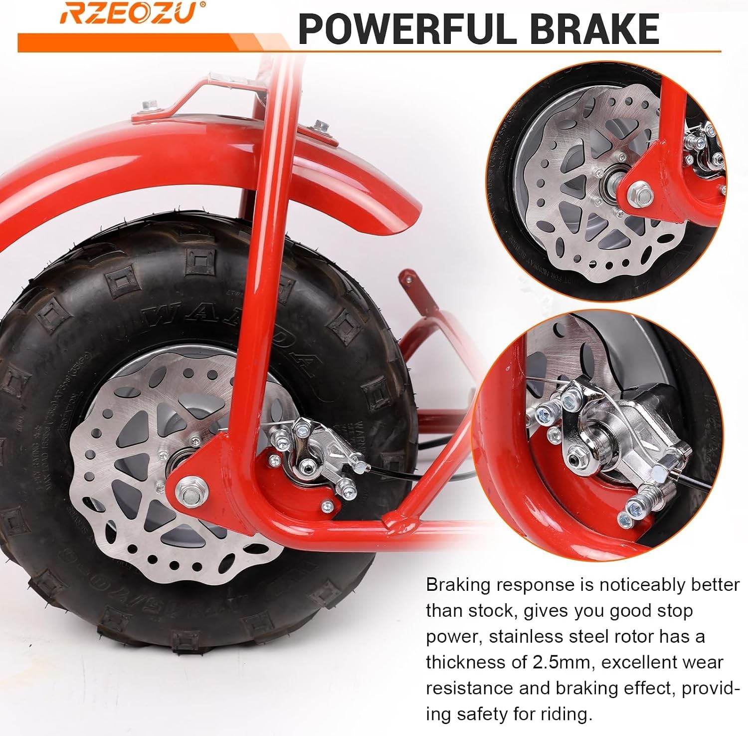 180mm Mini Bike Disc Brake Rotor Kit with Rear Brake Caliper Replacement for …