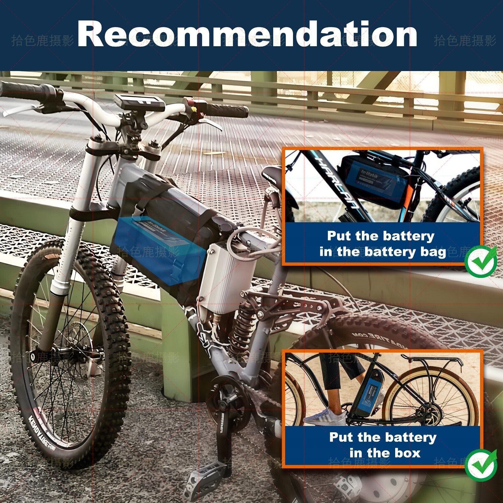 Electric Ebike Scooter Bicycle Motor 36V 10AH Lithium Li-ion Battery w/Charger