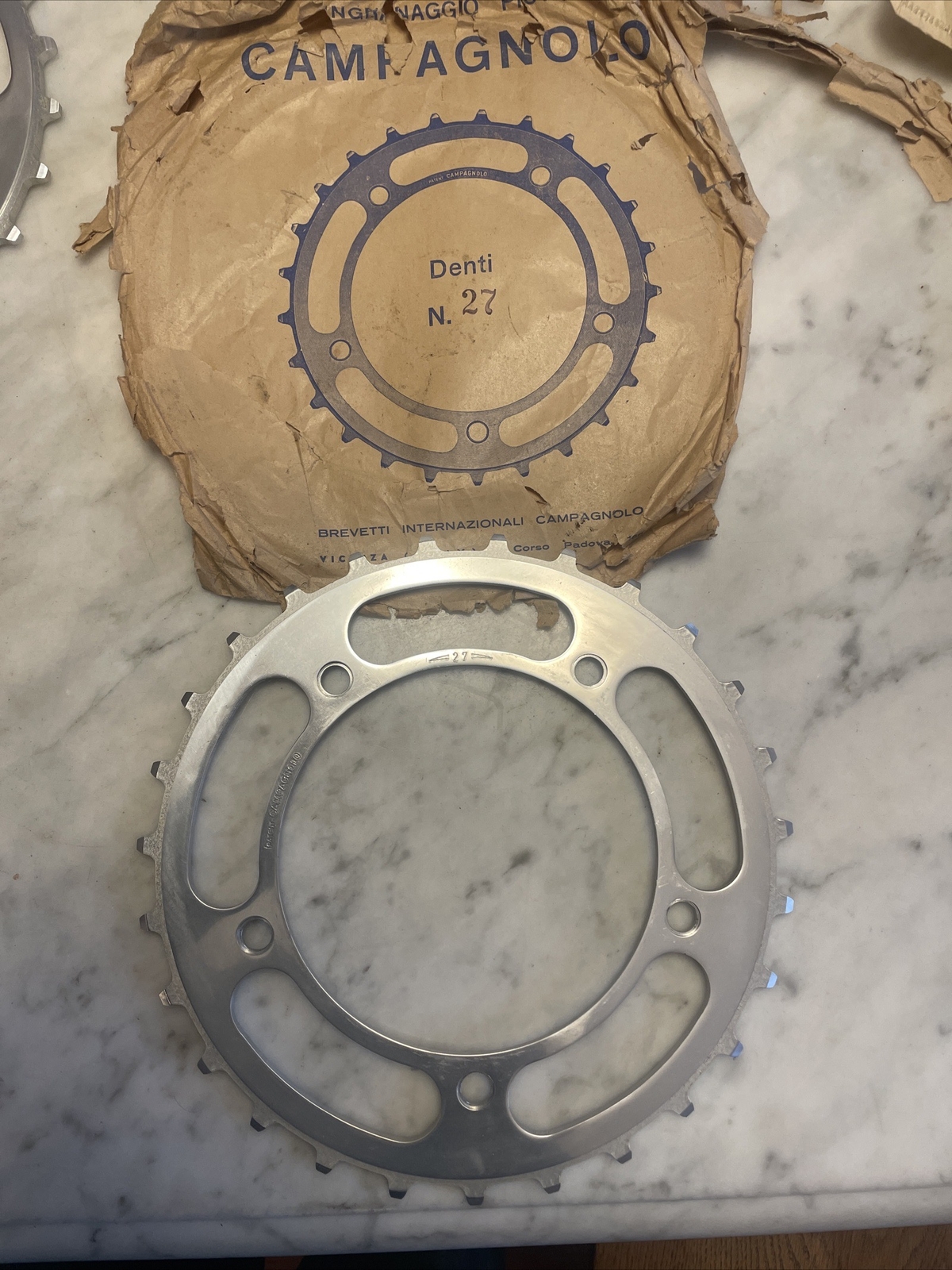 NOS Vintage CAMPAGNOLO 1″ Pitch Skiptooth Chainring • 26 or 27 or 28T. (NJ)