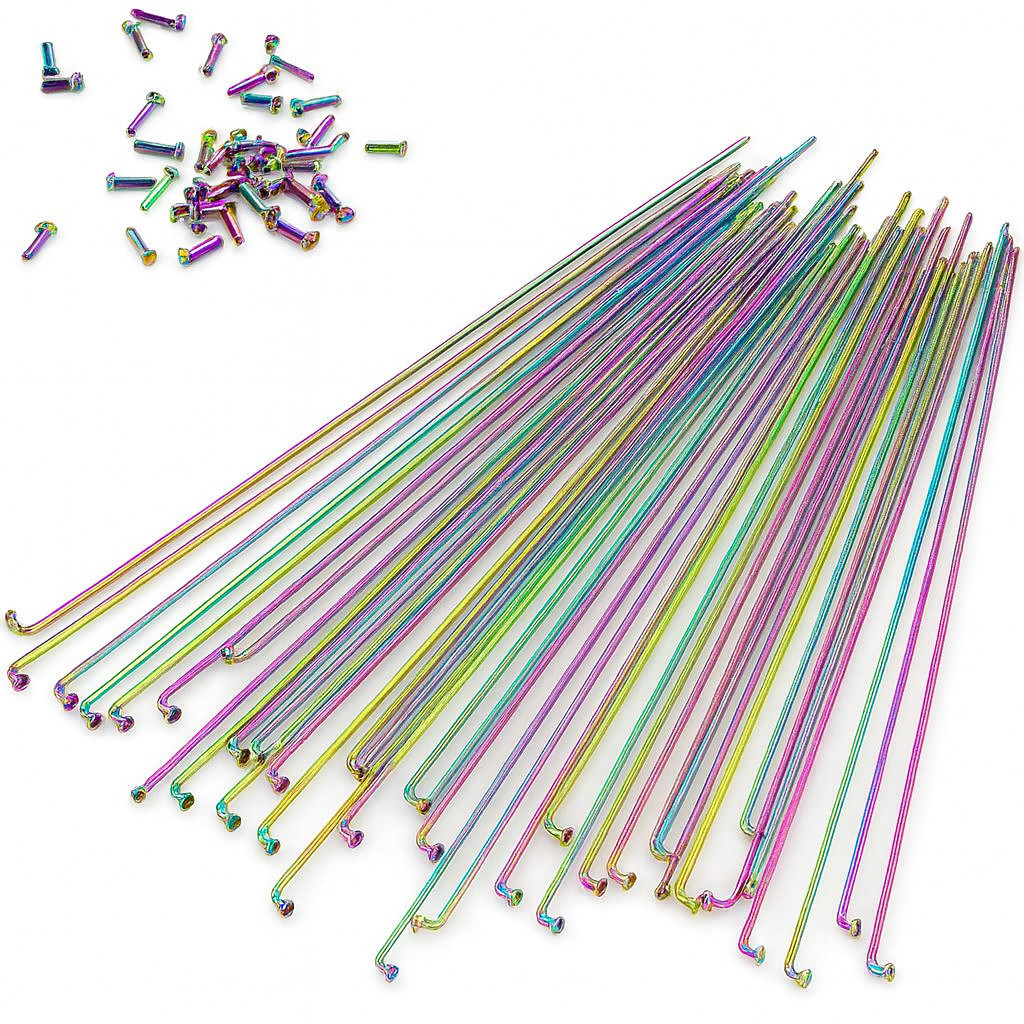 36pcs STAINLESS STEEL Bicycle Neon Spokes 14G BMX Cruiser MTB Road 76mm-290mm.