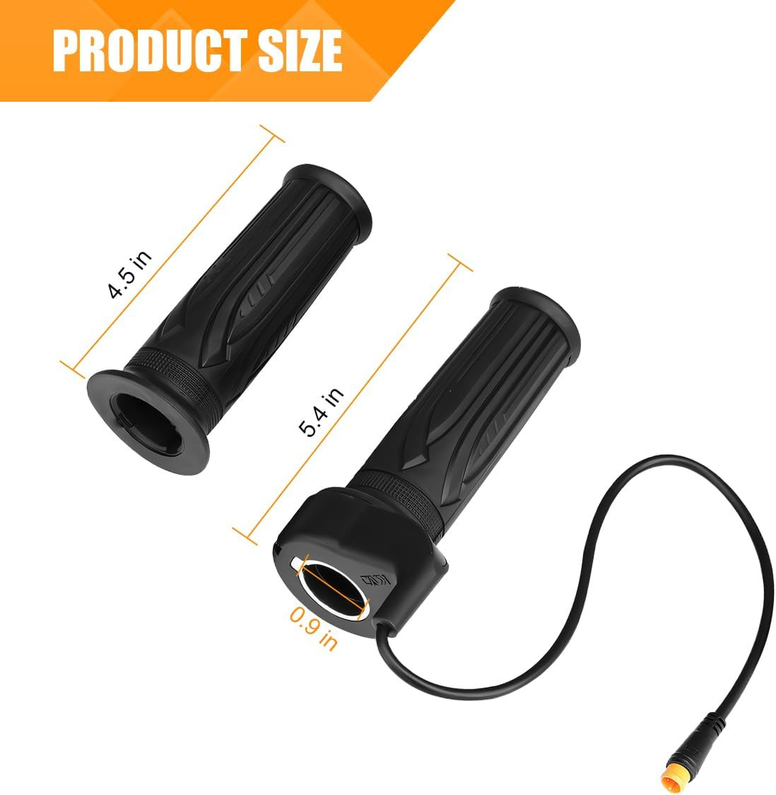 Ebike Throttle Grip, 1 Pair 20X 3 Pin Waterproof Electric Bicycle Full Twist Thr
