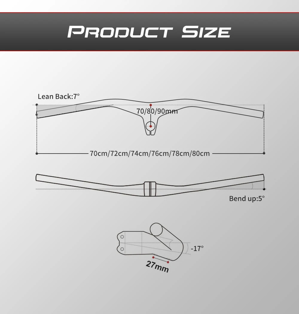 Integrated MTB Carbon Riser Handlebar 7 Degree Downwill Flats Bar 760/780/800mm