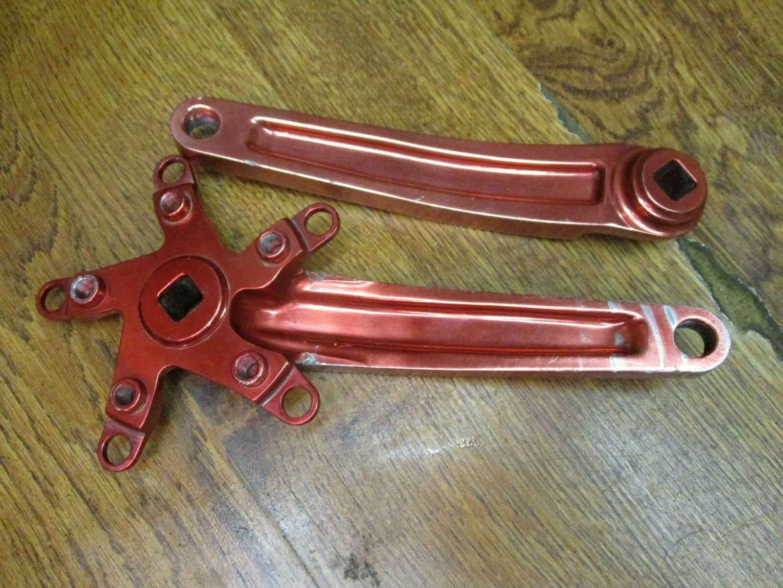 VINTAGE KOOKA FORGED 175L 110/74 BCD SQUARE TAPER CRANK SET – RED