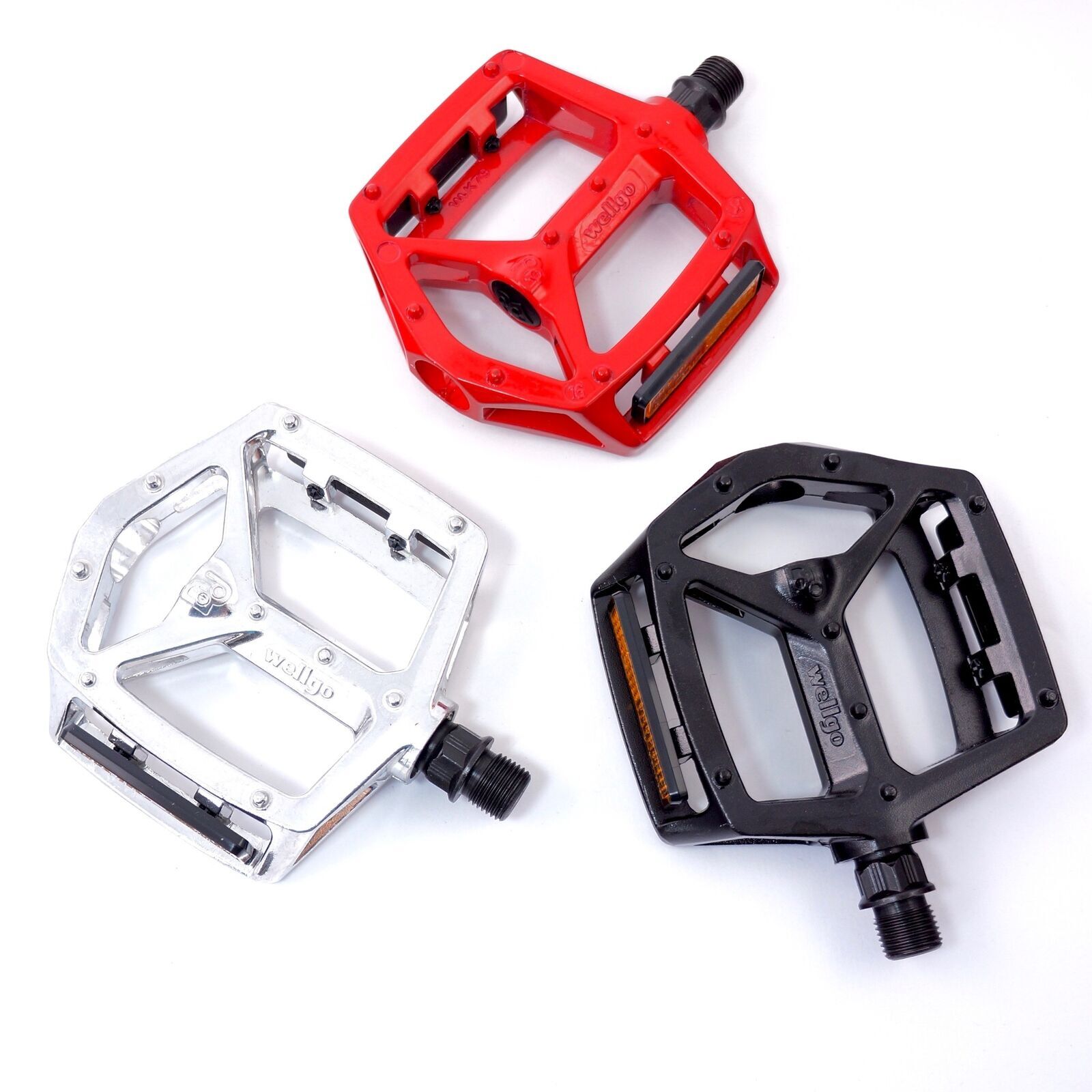 WELLGO MG-3 Fixed Pin Bike Pedals for MTB BMX DH Platform 9/16» Black Red Blue