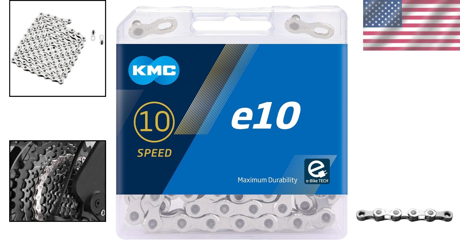 Performance 10 Speed E-bike Chain 122 Links Nickel Plated Steel Smooth Shift