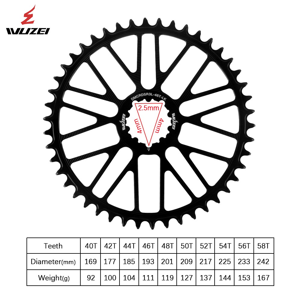 Road Bike Chainring 3 Bolts Direct Mount Bicycle Chainwheel 40T to 58T 11s 12s