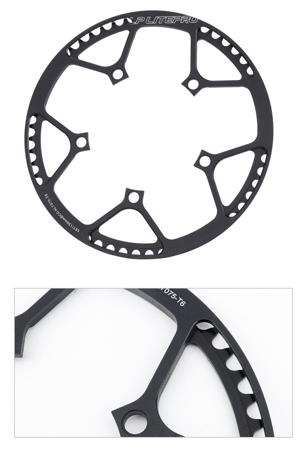 Litepro Bike Crankset Chainring Folding Bike Square Hole Crank Chainring BCD130