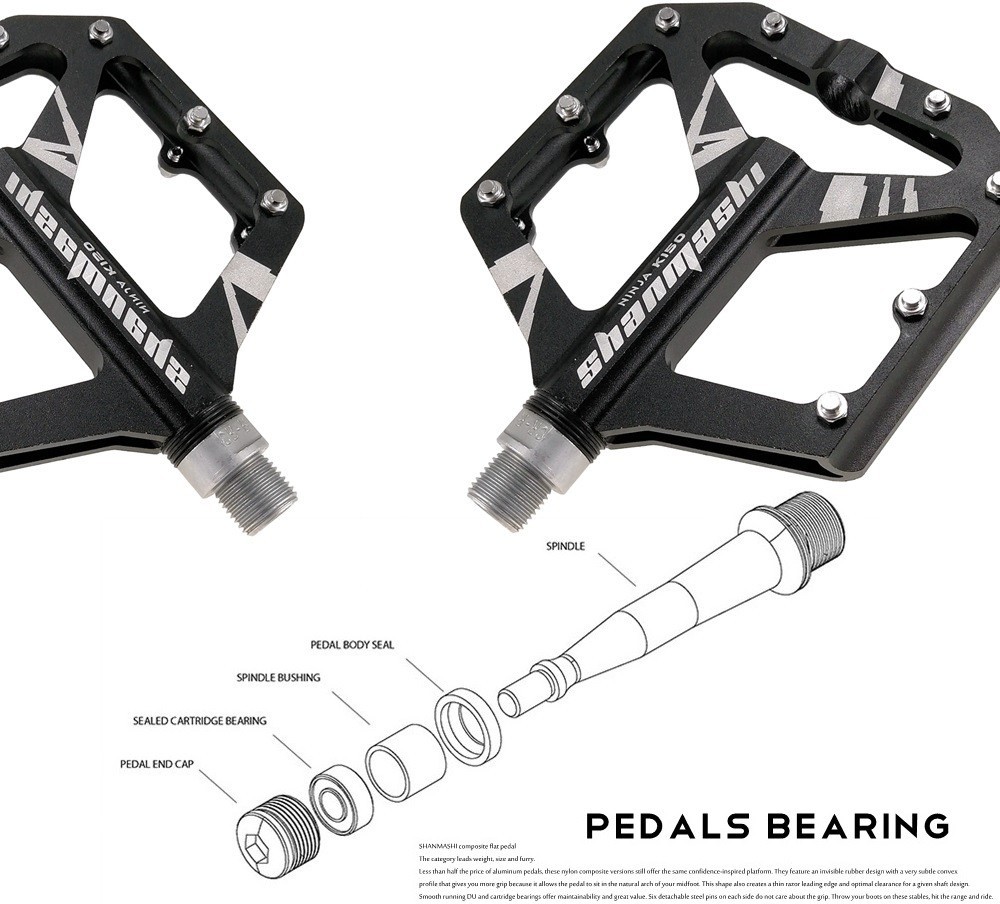 CNC Aluminum Road MTB Folding Bike Cycling Bicycle Pedal Flat Pedals Bearings