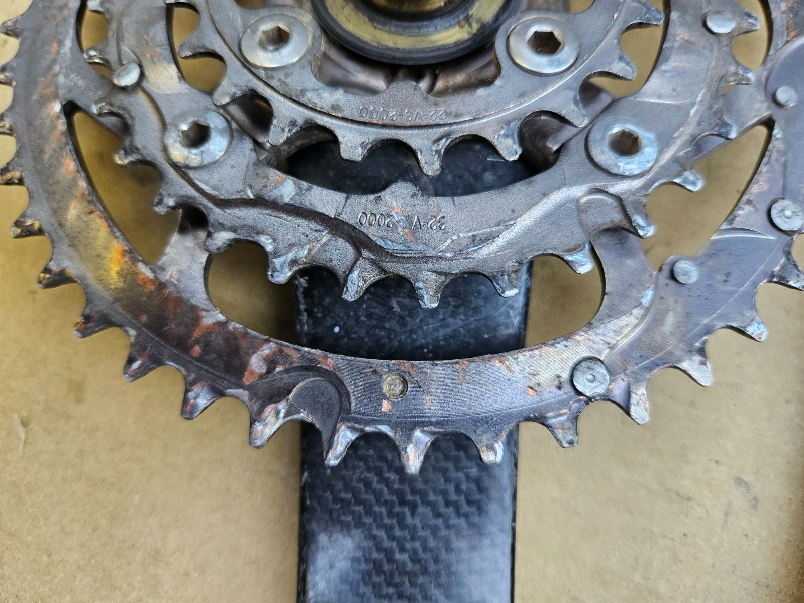Truvativ Stylo Carbon Fiber Triple Mountain Bike Crankset 175mm 44/32/22 GXP