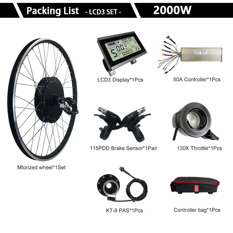 48/52V 2000W Mountain Electric Bicycle Front Rear Wheel Hub Motor 20-29inch 700C