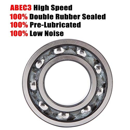 R12-2RS Bearings, 3/4 x 1-5/8 x 7/16 Inch Ball R12-2RS (10 Pack) 10 Silver