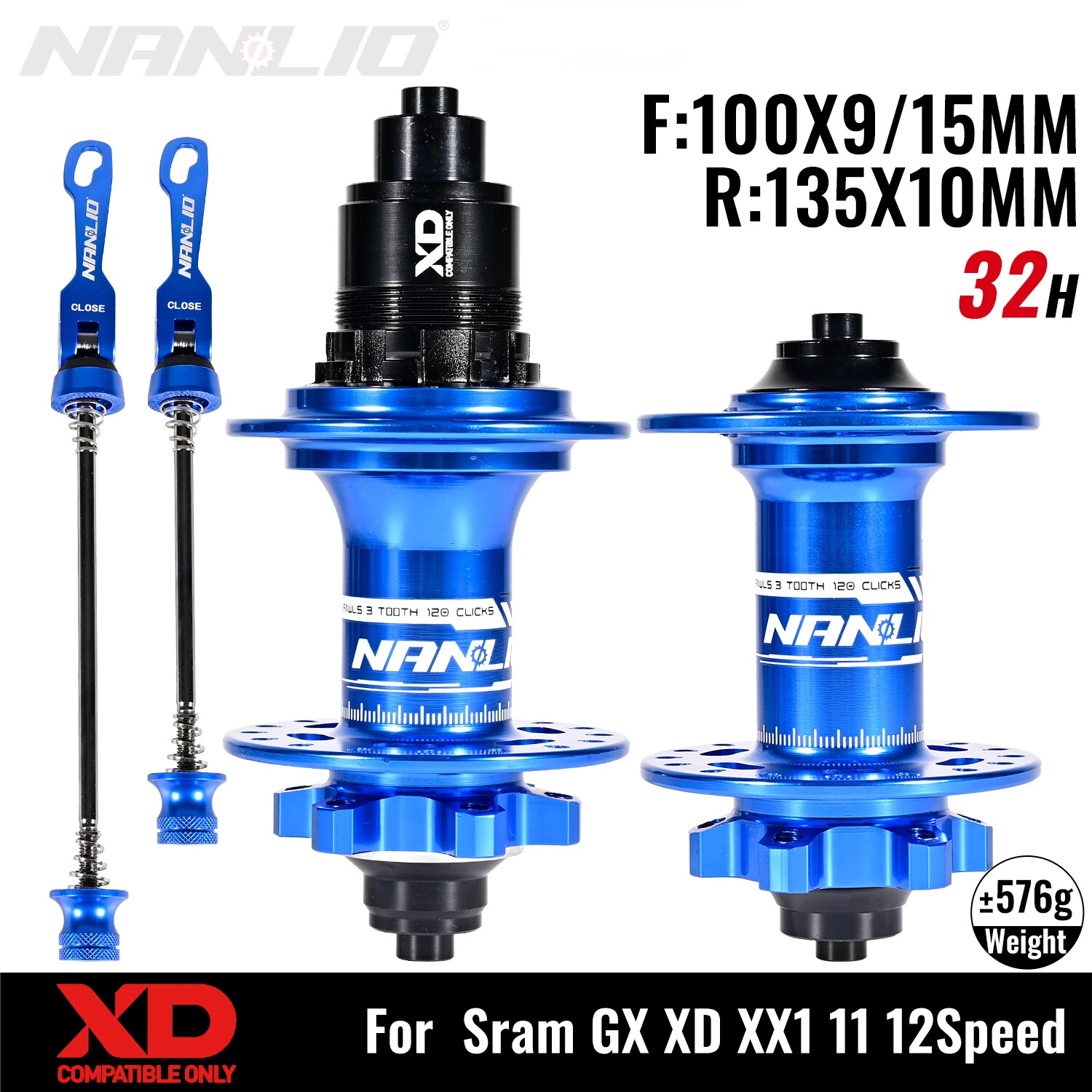 XD HG MS 28/32/36 Holes Mountain Bike Hubs 120Clicks Front 9*100mm Rear 135*10mm