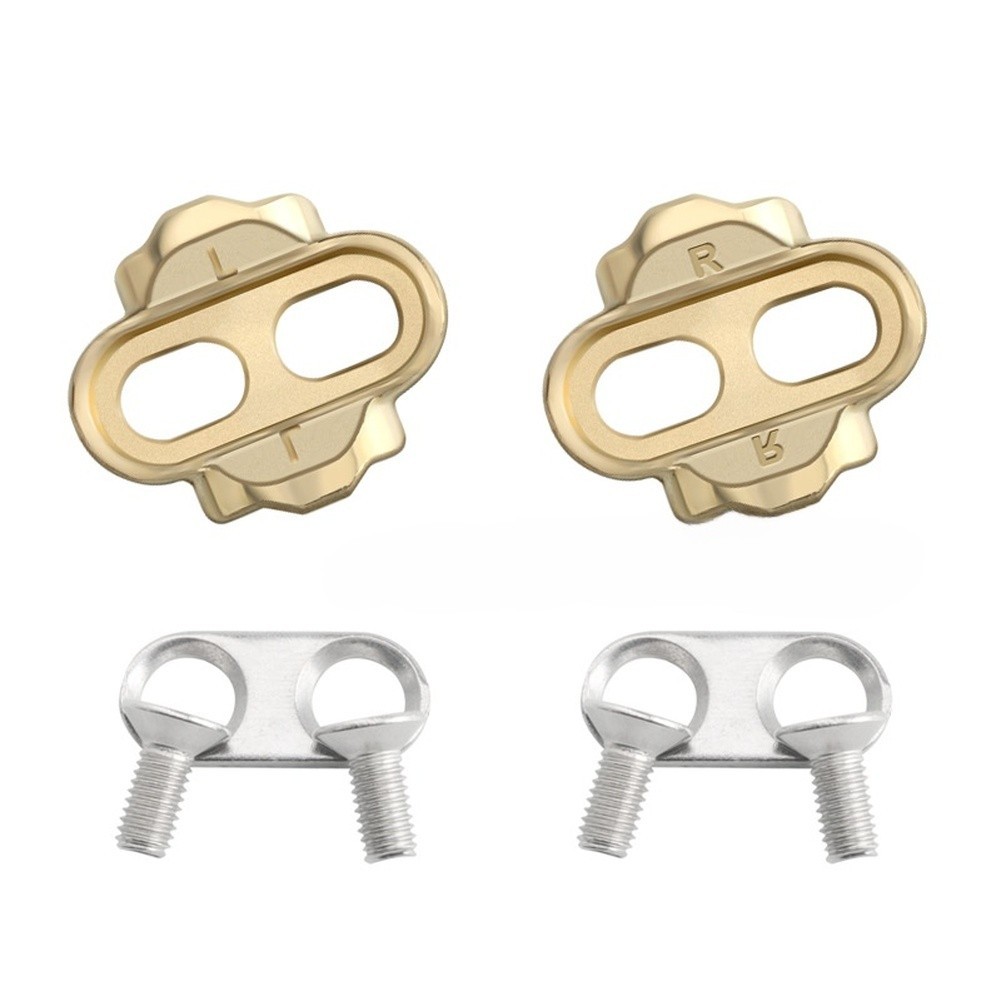 Golden Alloy Pedal Clips for Mountain Bike Shoes Designed for Secure Attachment