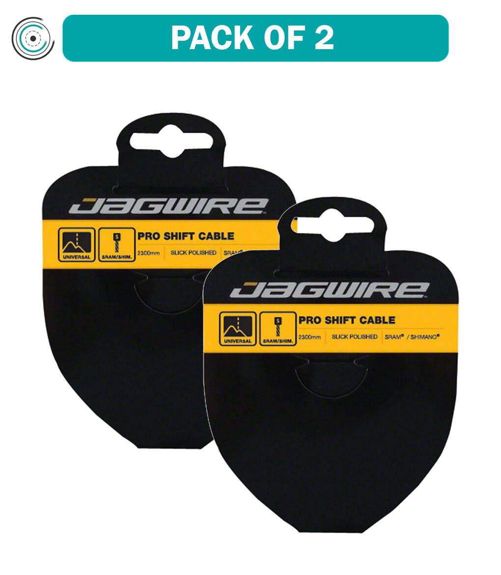 Pack of 2 Jagwire Polished Slick Stainless Derailleur Cable 1.1 x 2300mm