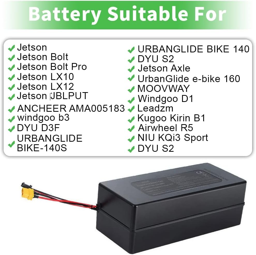 36V Battery For Jetson Bolt Pro Folding Ebike LiIon Battery Pack Lithium Battery