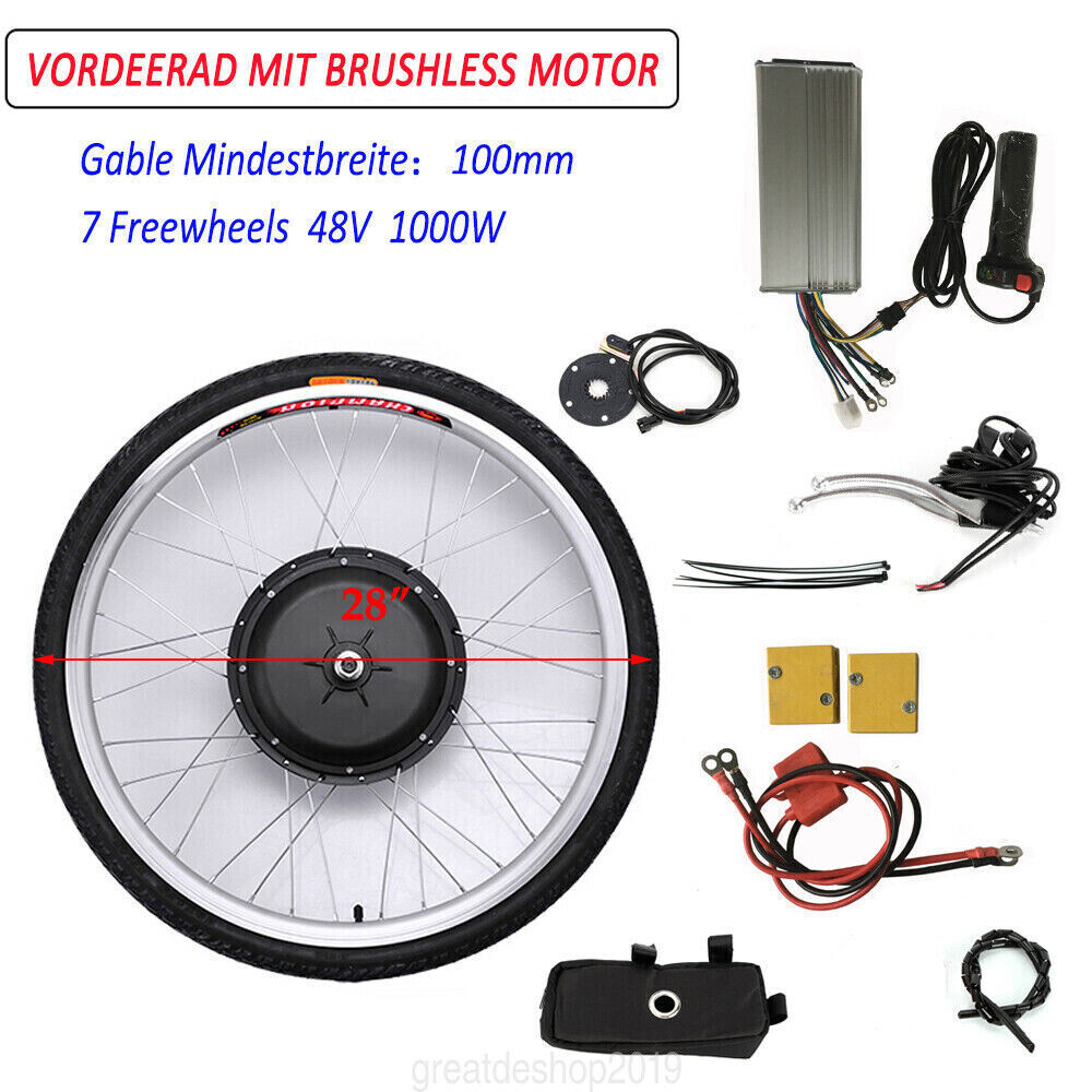 48V 28″ 1000W Electric Bike Conversion Kit Motor E-Bike for rear / front wheel