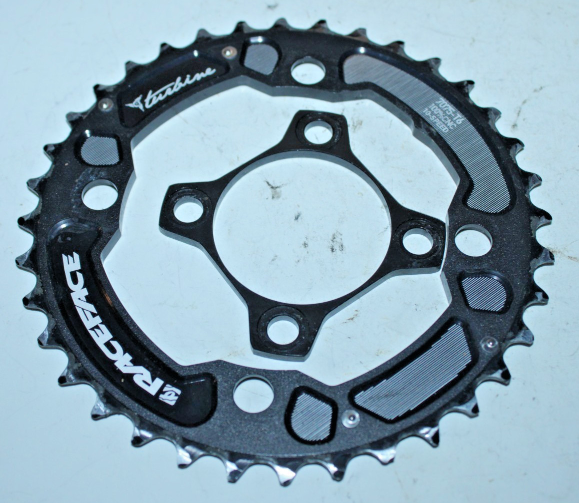 Raceface Turbine MTB Bike Chain Ring Set 4-Arm 36/24T Black 64/104BCD 10S Gravel