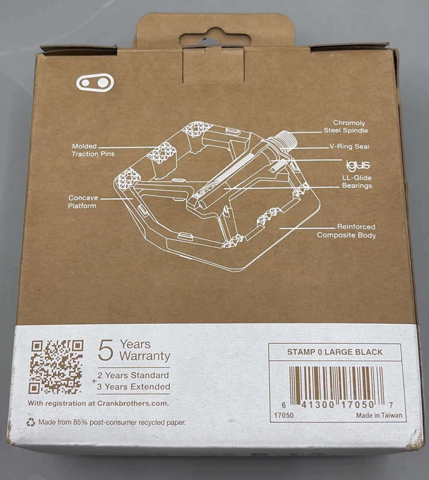 Crankbrothers Stamp 0 Platform Pedals, Black, Large – NEW