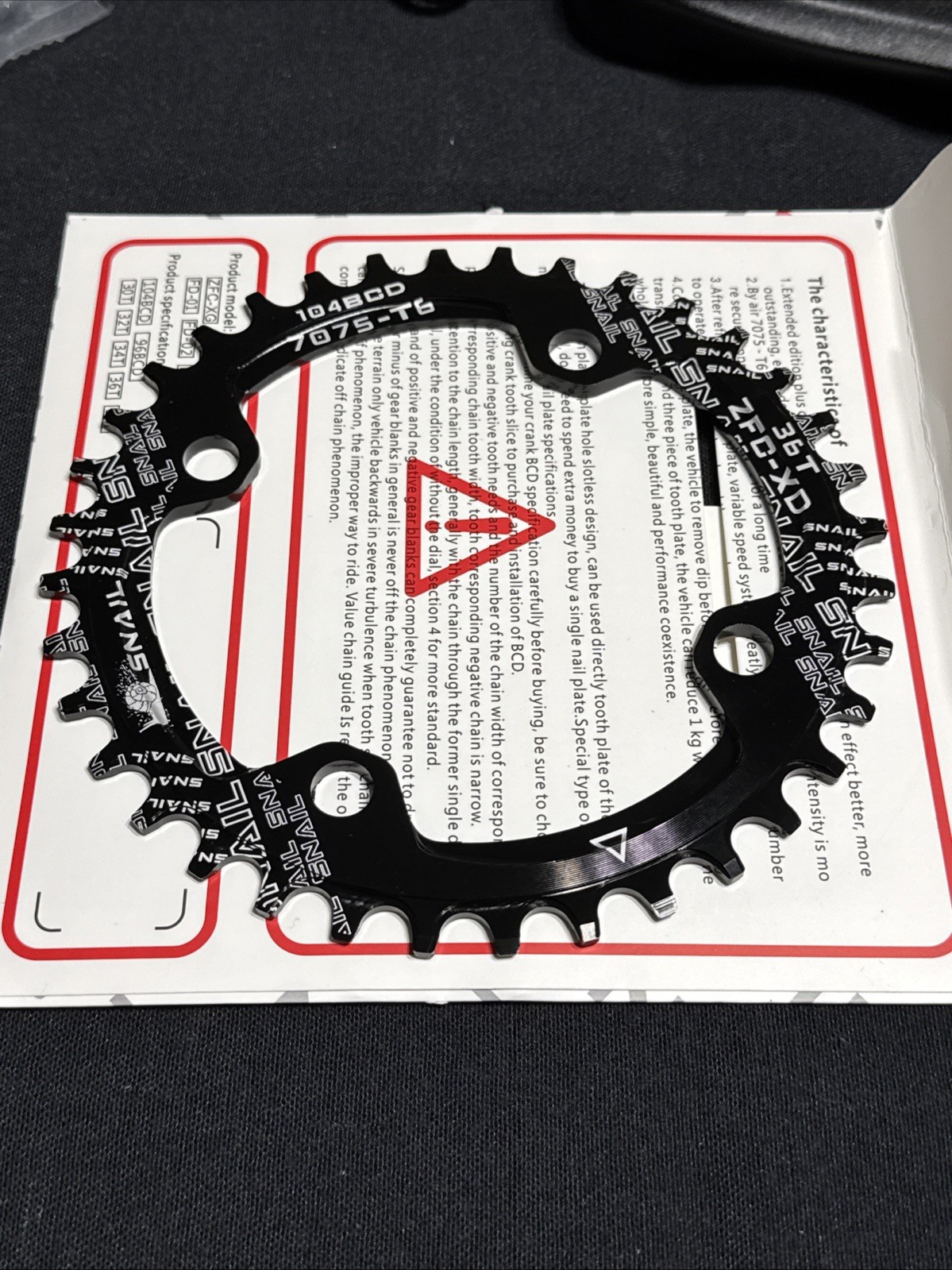 MEROCA Square Taper Crankset SNAIL 36T PP Y 104BCD 7075 T6 Bike 36 Tooth
