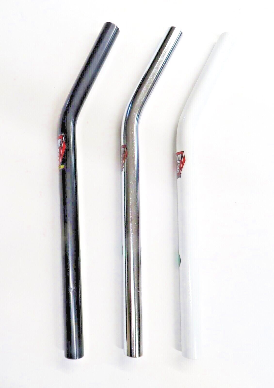 MCS BMX Racing Seatpost Laid Back Cro Mo 22.2 mm / 7/8 in Chrome White or Black